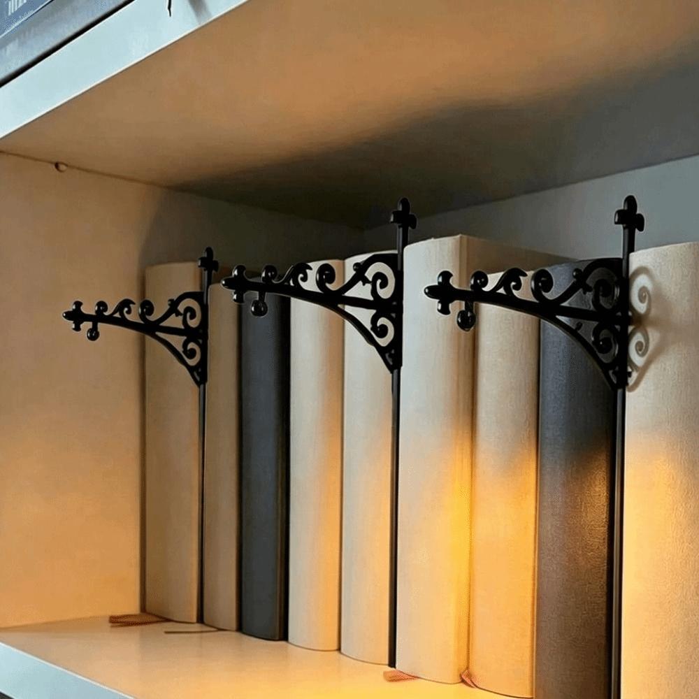 Vintage Iron Bookshelf Divider Solid Iron Book Stopper Decorative Bookend Library Reading Nook