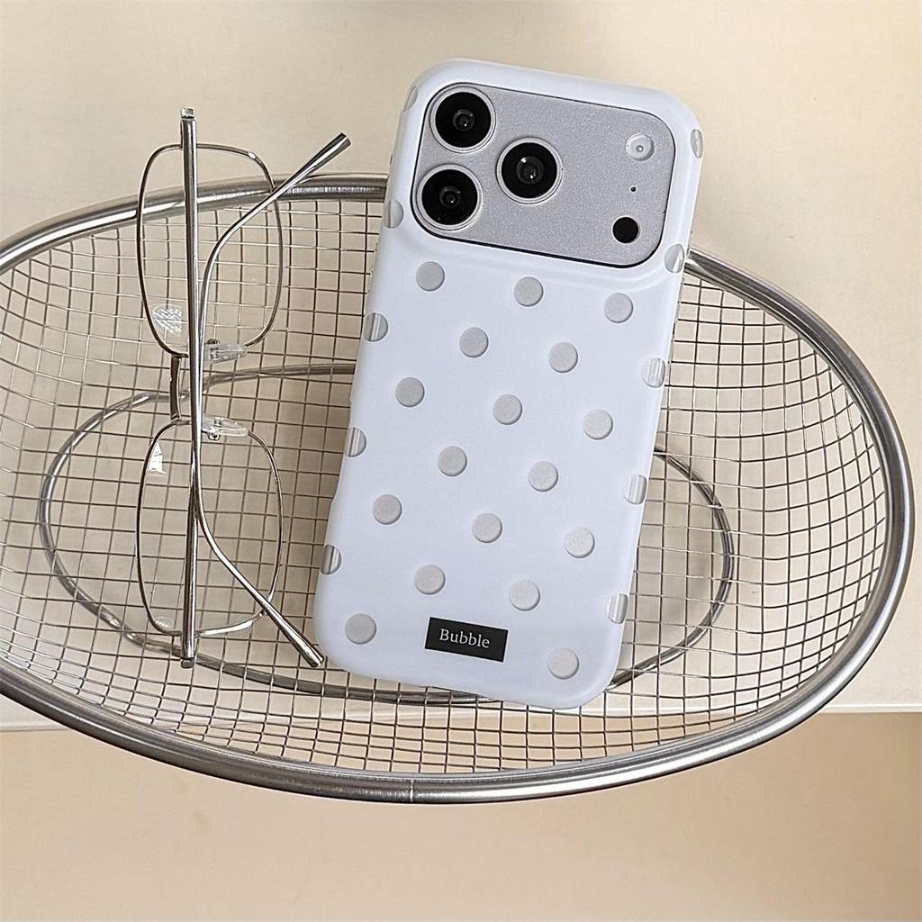 Round Edge Double Layer Polka Dot Anti-Drop Case for iPhone 15/17/16 Pro Max