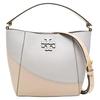 Mcgraw Double T Logo Striped Quilted Hardware Bucket Bag Women Bags Gray Beige 152218-029