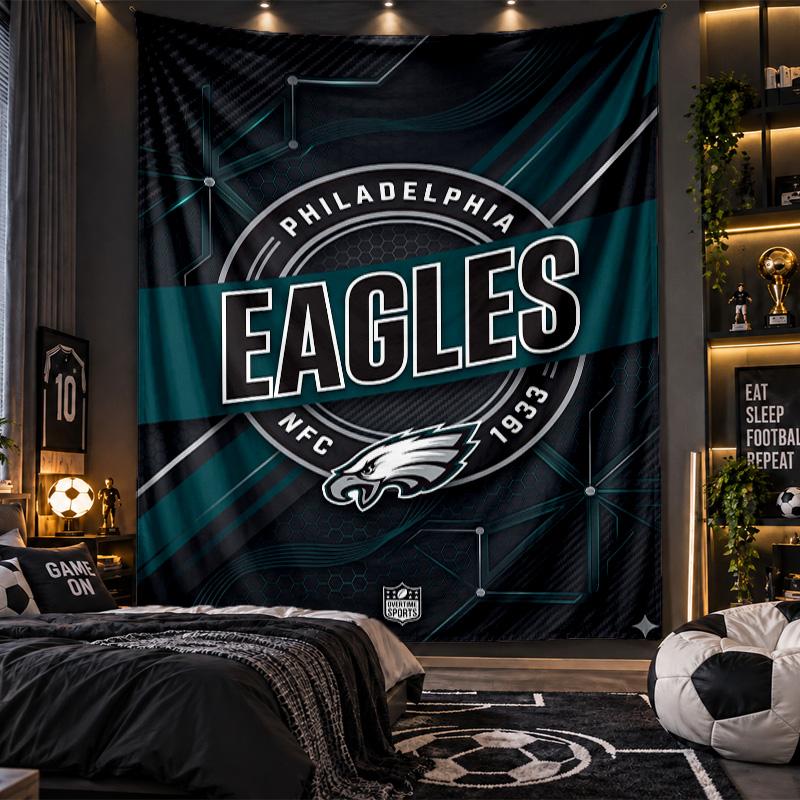 Wandbehang Wandteppich Philadelphia Eagles Druck Stoff für Wohnzimmer Schlafzimmer Heimdekoration