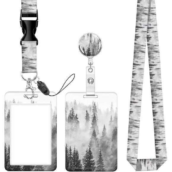 Badge Reels Retractable with Carabiner Reel Clip, ID Name Tag Work Badge Holder Belt Ferrule, Identity ID Badge Holder Cover Case for Office Work