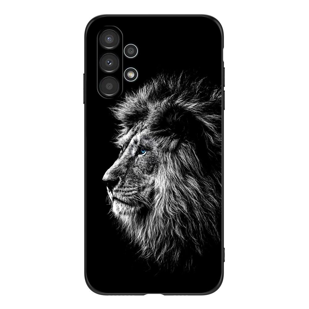 For Samsung A13 5G 4G Case Back Cover For Samsung Galaxy A13 5G 4G LTE Phone Soft Silicon Black Tpu Case Lion Wolf Tiger Dragon