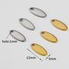 20pcs Oval Gold Stainless Steel Blank Tags Charms Pendants DIY Bracelet Charm Jewelry Making Finding Components Wholesale