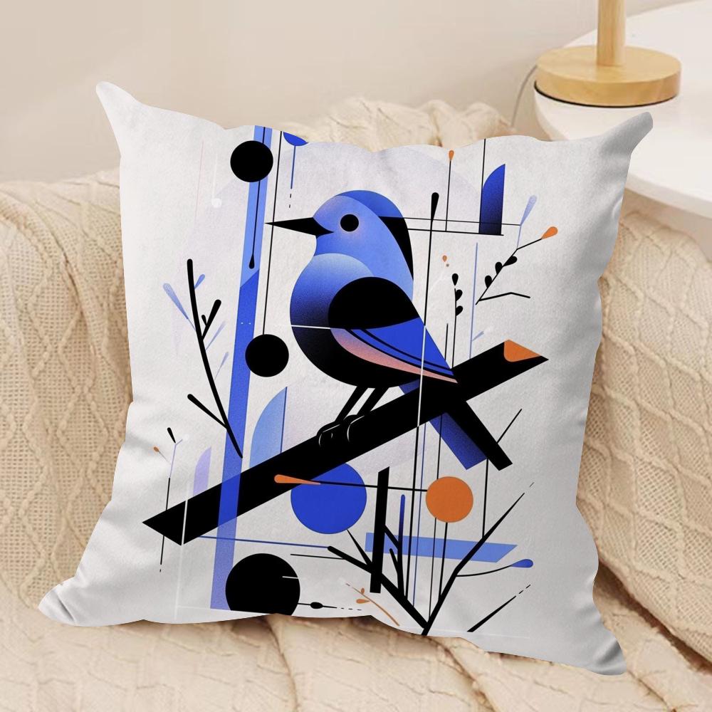 Bauhaus Modern Style Cushion Cover Silky Short Plush Double-Sided Printed Pillow Case for Sofa All Seasons Home Decor Gift