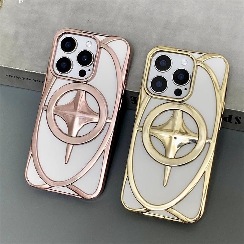 Applicable To Apple 16 ProMax Hollow Magnetic Suction Mobile Phone Case Electroplating IPhone 15 Matte Heat Dissipation 14 Anti Fall Soft Sleeve