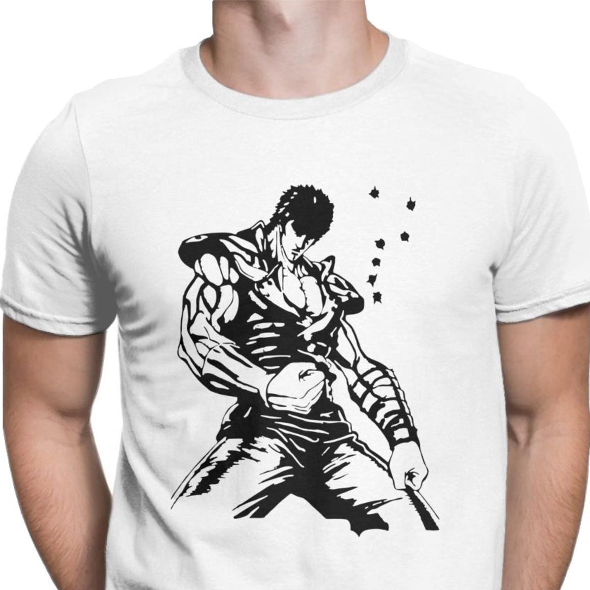 

Kenshiro Hokuto No Ken Tee Shirt Men Fist of the North Star Fashion Cotton Tees Tshirts Camisas Hombre M