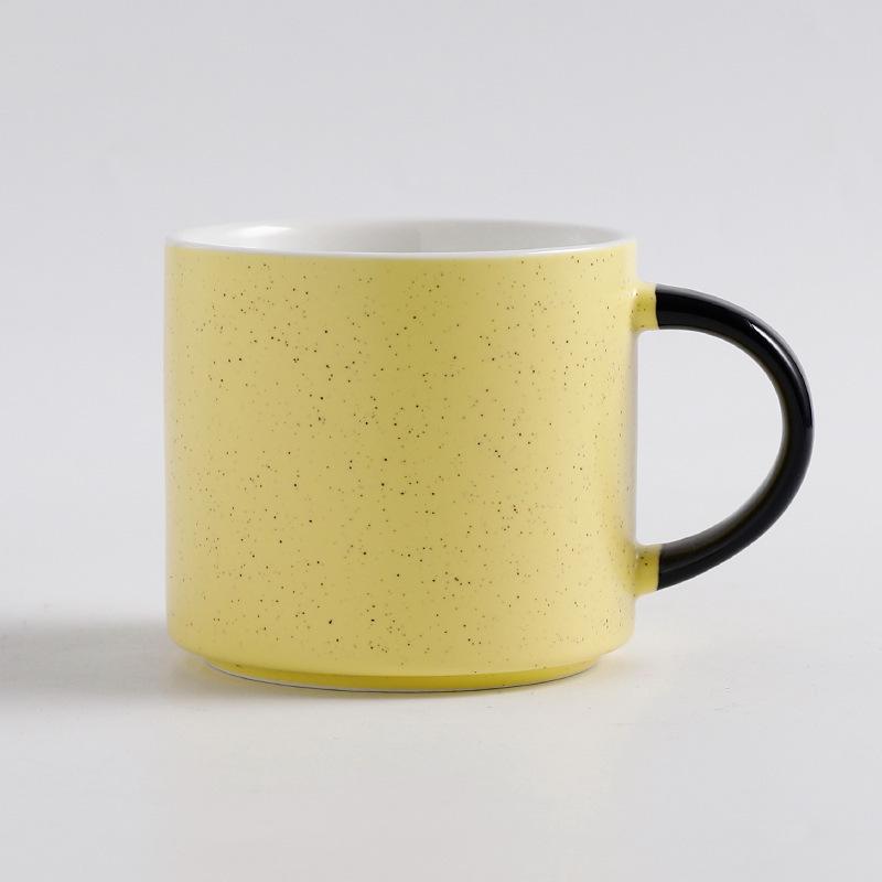 Simple Sesame Point Contrasting Mug High looking Couples Cups  Ceramic Cups Personalized Creative Coffee Cups