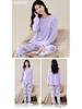 Women's Korean-Style Pure Cotton Printed Long Sleeve Pajama Set for Autumn/Spring