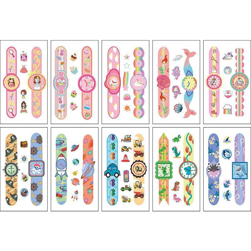 10Sheets/lot Children Cute Cartoon Unicorn Temporary Tattoo Stickers Baby Shower Kids Body Makeup Sticker Tattoos Mermaid Party