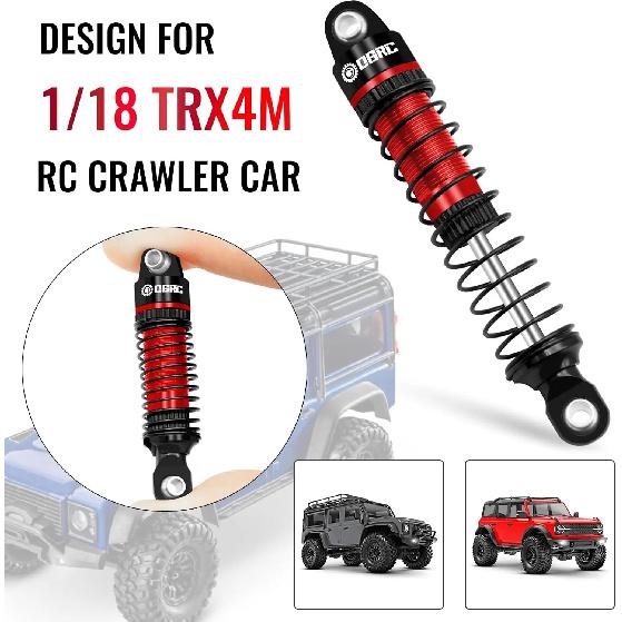 Esilun 60mm Shocks Absorber Oil Threaded Damper Threaded Shock Absorber for TRX4M 1/18 RC Crawler Car Upgrade Accessories