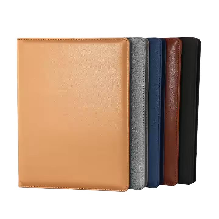 Yiyanyiyu A4 Conference Organiser Mixed Color PU Leather Document File Ring Binder Folder Model Jy202312