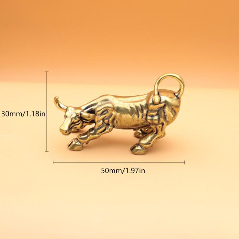Brass Bull Wall Street Cattle Sculpture Copper Cow Statue Mascot Exquisite Crafts Ornament Office Decoration Business Gift