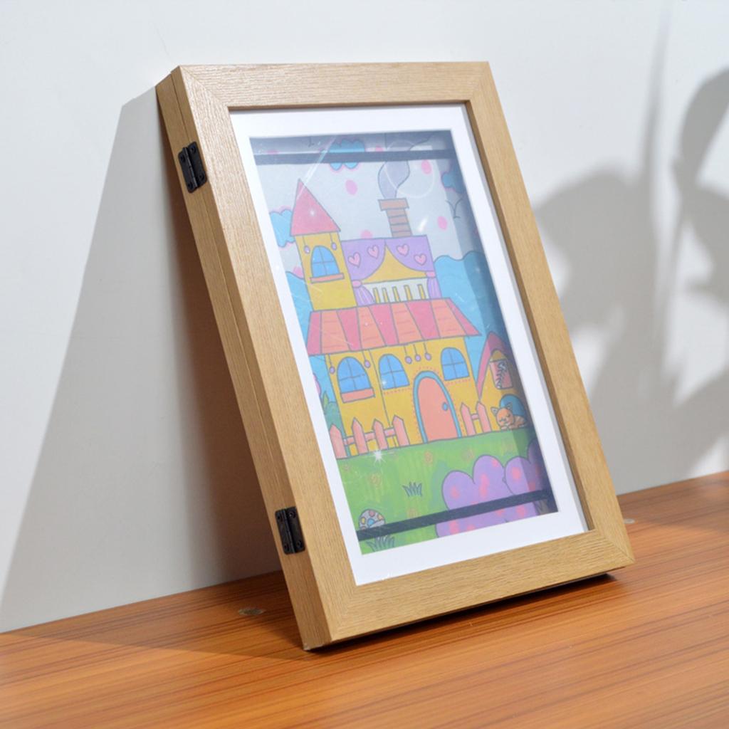 A4 Children Art Frame Sets Size Wooden Replaceable Photo Display for Poster Photo Drawing Paintings Pictures Display