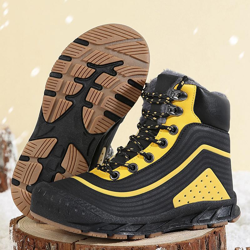 New High Top Men's Winter Shoes Comfortable Warm Fur Snow Boots Men Women Ankle Boots Non-Slip Hiking Shoes Male Winter Sneakers