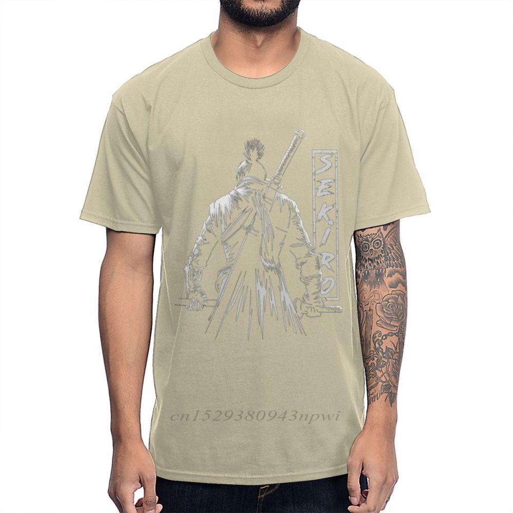 PS4 Game SEKIRO T Shirt Shadows Die Twice The Onearmed Wolf Tee Shirt For Male Retro Homme Tee Shirt 100 Cotton