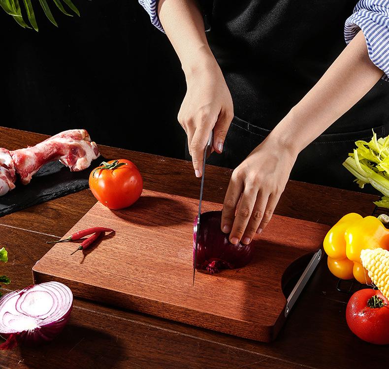 Wenge Wood Antibacterial Double-Sided Cutting Board – Anti-Mold, Solid Wood for Kitchen Use