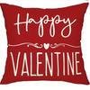 Valentines Day Pillow Cover Set  Red Polka Dot  Love Heart Gnomes Design  Decor for CouchLiving Room (Inserts Not Included)