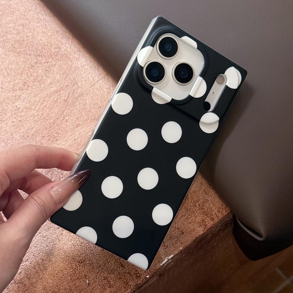 Brief Square Wave Point Pattern Phone Case For iPhone 17 16 15 14 Pro Max Shockproof Soft TPU Back Cover