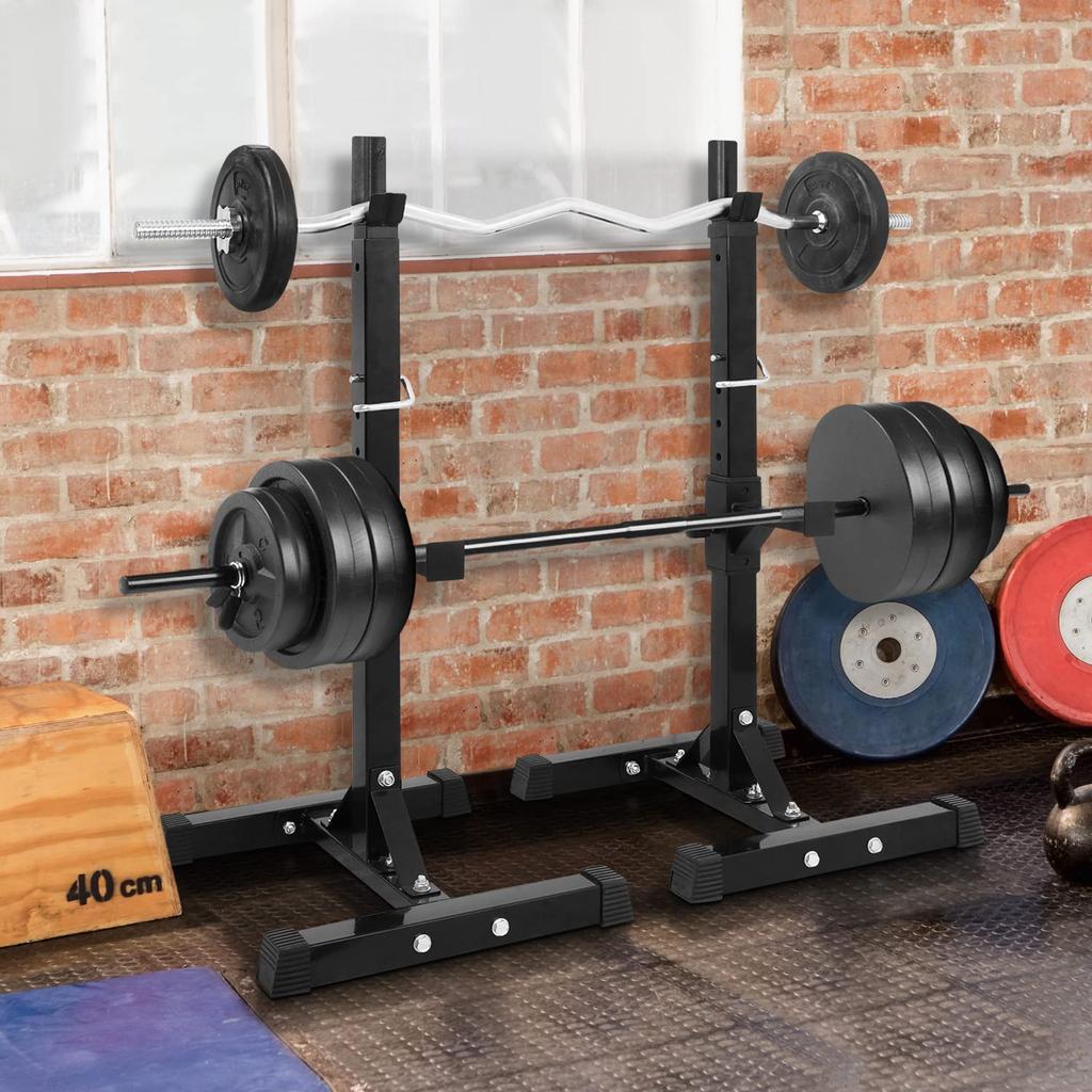 Adjustable Squat Barbell Rack Stand, Bench Press Rack for Home Gym Strength Training, Max Load 550LB, Customized