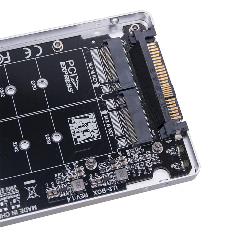 M.2 SSD To U.2 Adapter Card M.2 NVMe SATA-Bus NGFF SSD To PCI-e U.2 Adapter 32Gbps PC-E3.0X4 with Case for Desktop Computer