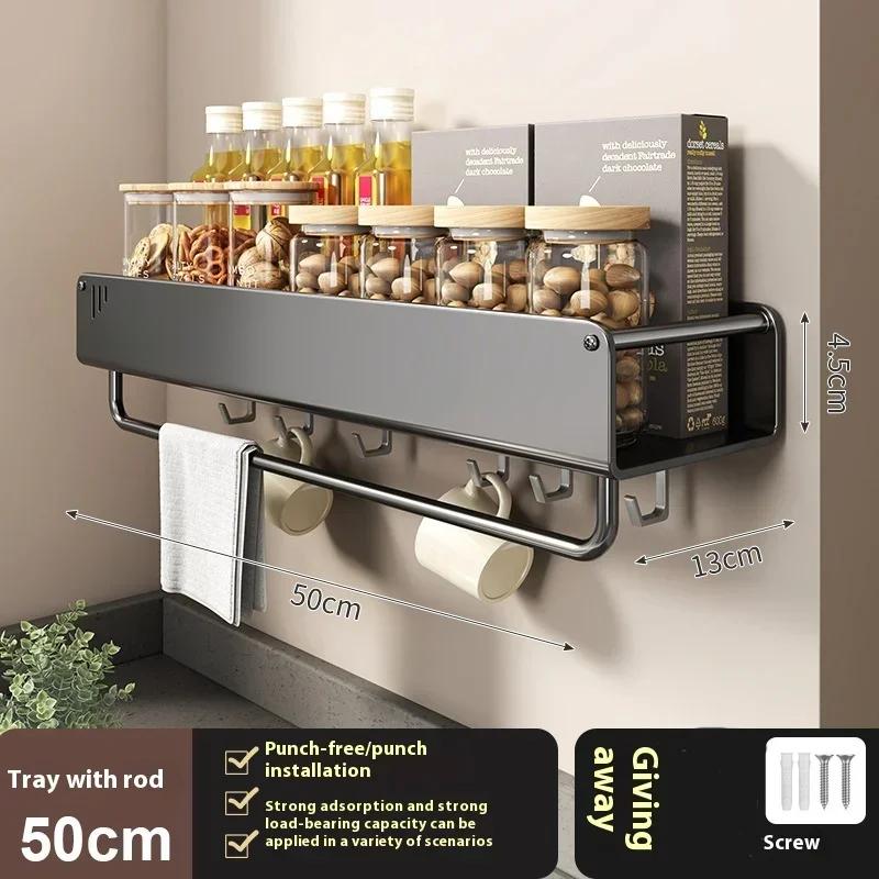 Estante Montado en Pared Estante de Almacenamiento para Especias Accesorios de Cocina Estante Soporte para Cuchillos de Cocina Colgador Estante Organizador de Estantes