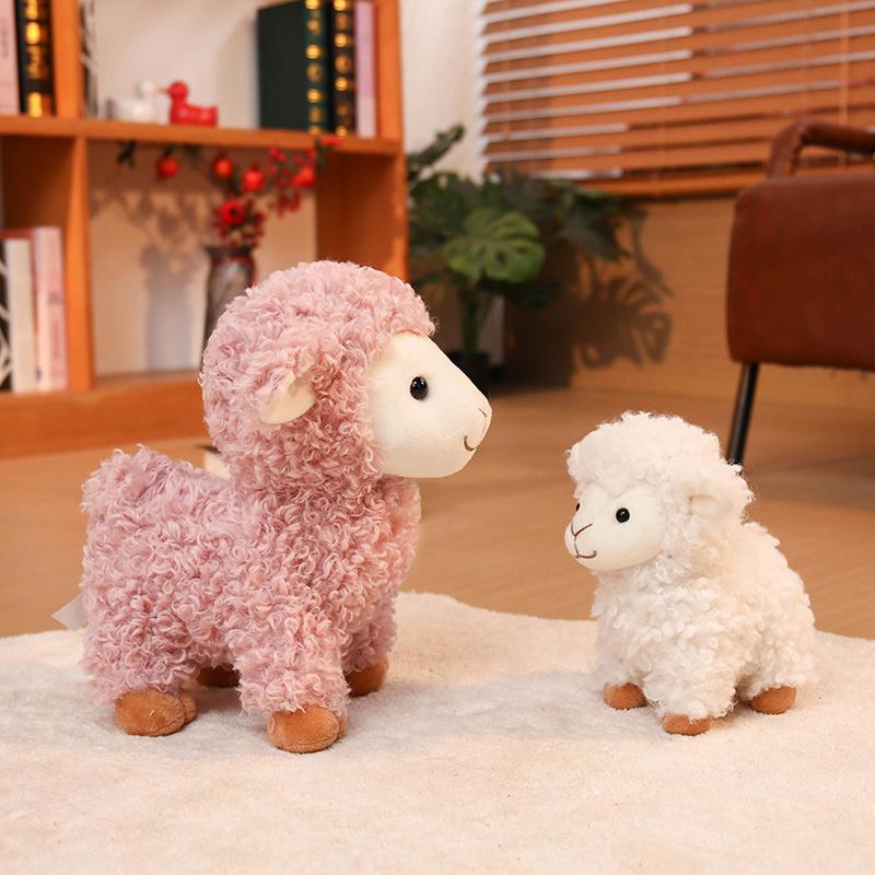 Cute Lamb Plush Toy Simulation Sheep Stuffed Doll Soft Kids Accompany Toys Adorably Room Decor Toys Exquisite Birthday Gifts