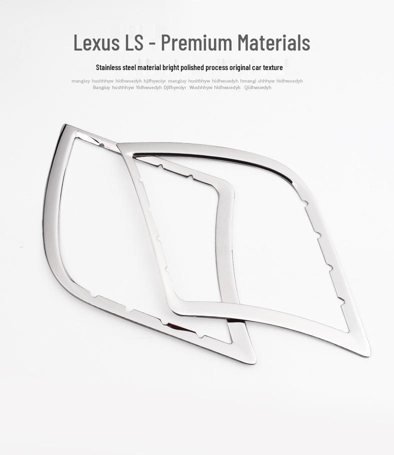 Compatible with 2021-2025 Lexus LS500h: Front Bumper Grille, Side Trim, and Fog Light Trim Modification Kit.