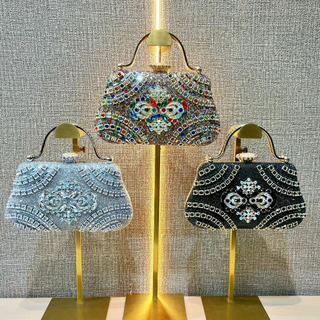 New women's bag, high-end diamond-encrusted luxury handbag, handbag, clutch bag, shoulder messenger bag, dinner bag.