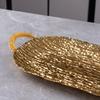 Nordic Wrought Iron Long Tray Golden Curved Fruit Snack Storage Tray Snack Fruit Platter