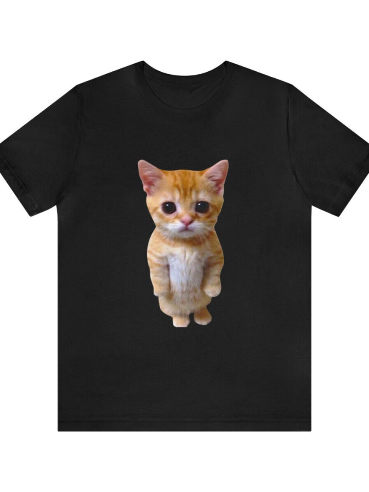 El Gato Meme Sad Crying Cat Munchkin Kitty Meme Trendy T-Shirt, Couple Clot S разноцветный