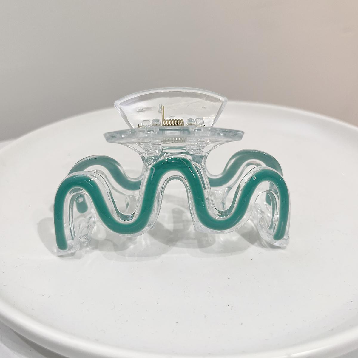 

1 шт., модные акриловые заколки для волос M для женщин и девочек, заколки для макияжа, аксессуары для волос, зажим для ванны в форме краба, головной убор глубокий/зелёный