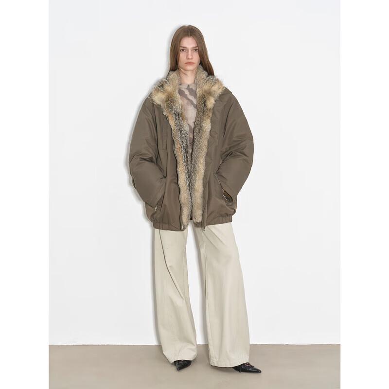 

Women s Detachable Fur Collar Waterproof Down Parka L