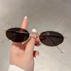 Fashion Small Oval Sunglasses Trendy Brand Designer UV400 Shine Crystal Sun Shades Glasses Decoration Women Shades