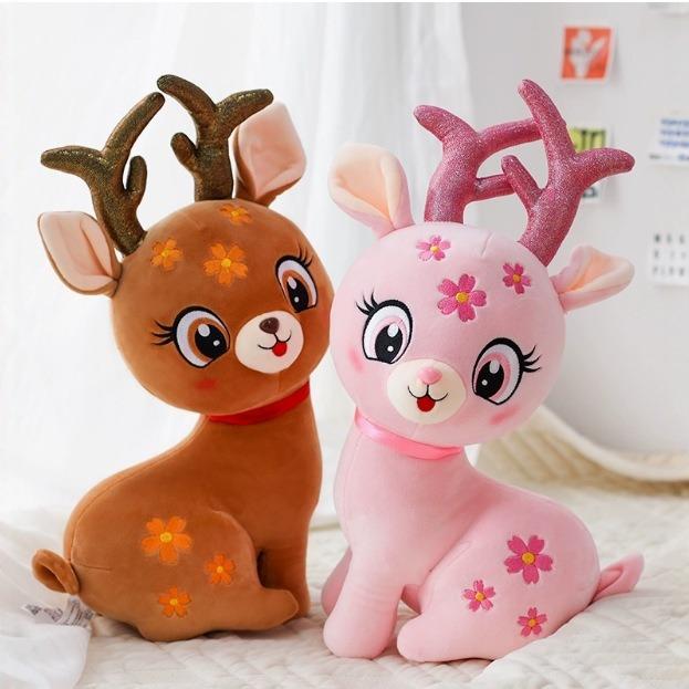 Cute Sika Deer Doll Deer Doll Plush Elk Sleeping Pillow Gifts for Boys and Girls