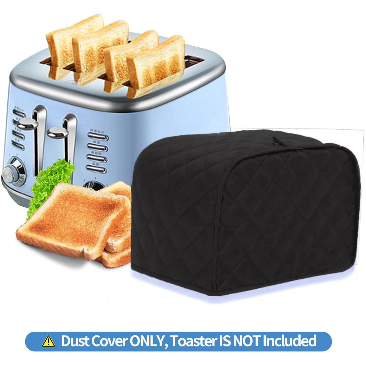 

Household Two/Four Slice Toaster Cover, Polyester Quilted, Scratch/Fingerprint-Proof, Appliance Dust Cover (No Host),black 30x20x20cm чорний