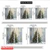 2pcs 2D Flat Printing Christmas Scene Curtain Golden Star Christmas Tree 100% Polyester Without Electricity Festive Curtains