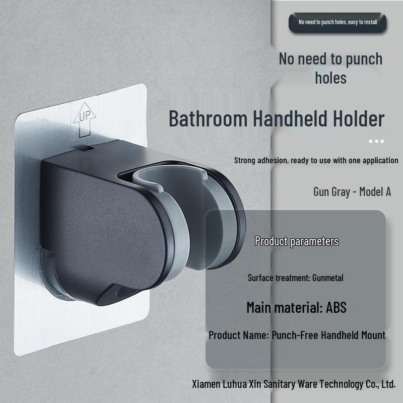 No-Drill Suction Cup Shower Holder: Movable Wall Mount for Bathroom Accessories