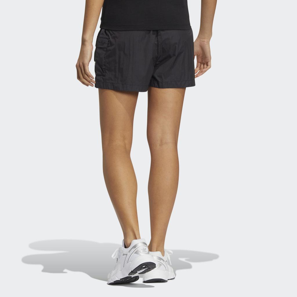 Adidas Originals Solid Pattern Embroidered Woven Casual Shorts Women Shorts Black HP0120