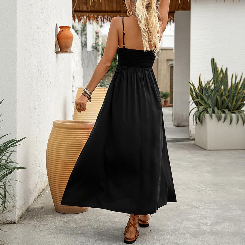 Women's Art Style Summer Dress Sleeveless Casual Halter Dress