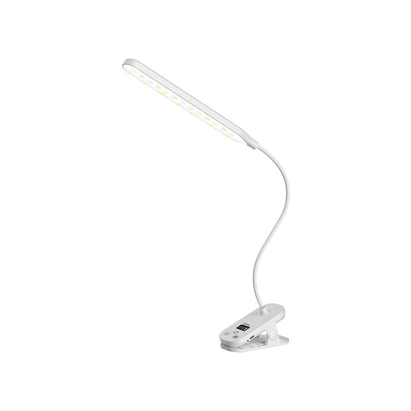 Eye-Friendly LED Clip-On Desk Lamp with Clock – Perfect for Study, Dorm, and Bedside Reading