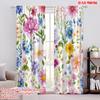 2pcs,2D Plane Printing Curtains&Window Treatment Floral Symphony 100% Polyester (without Rod) Art Deco Festive Ldeal for Living