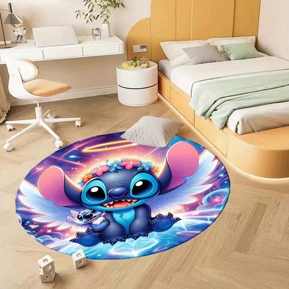 1pc Stitch Round Area Rug , Playroom Bedroom Living Room Indoor Decor Rug , Perfect for Leisure Areas , Bedside , Cloakroom , and Outdoor Sp