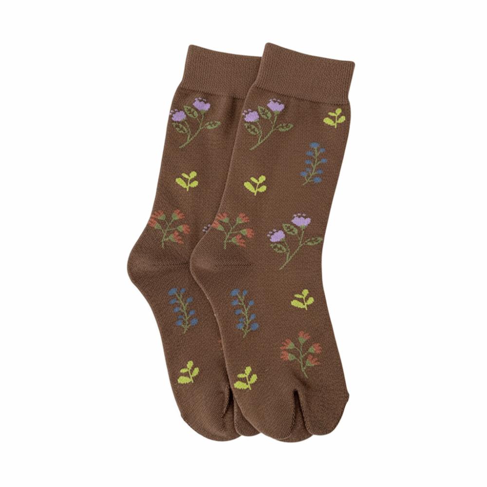 1 Pair Flower Pattern Women Tabi Socks Japanese Style Two-Toed Socks Cute Split Toe Socks
