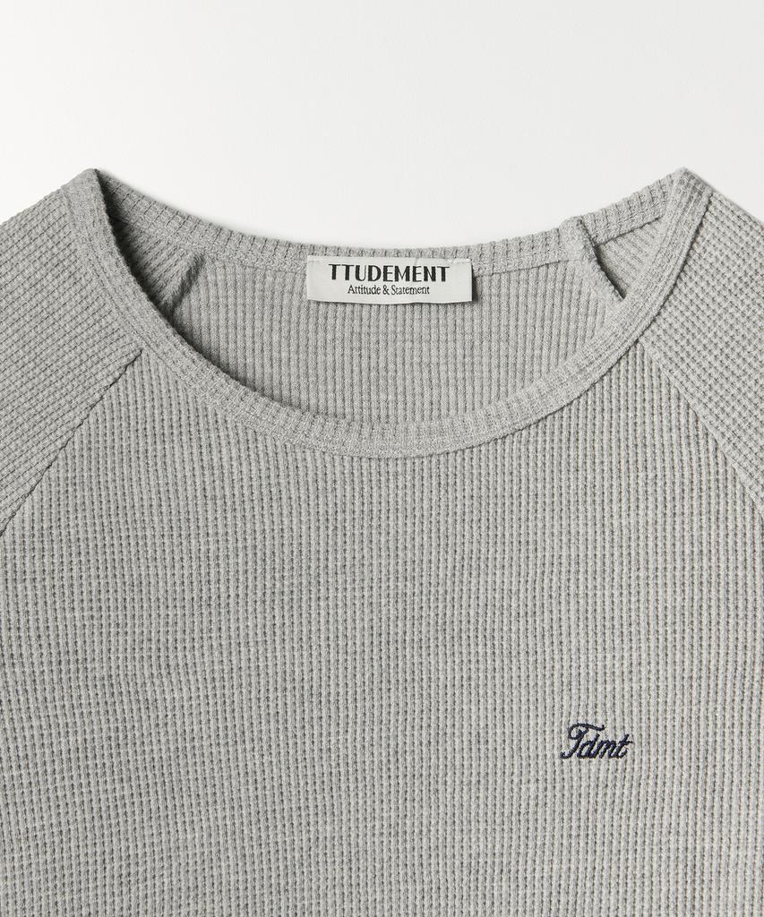 TTUDEMENT Raglan Short Sleeve T-Shirt (Melange Grey)