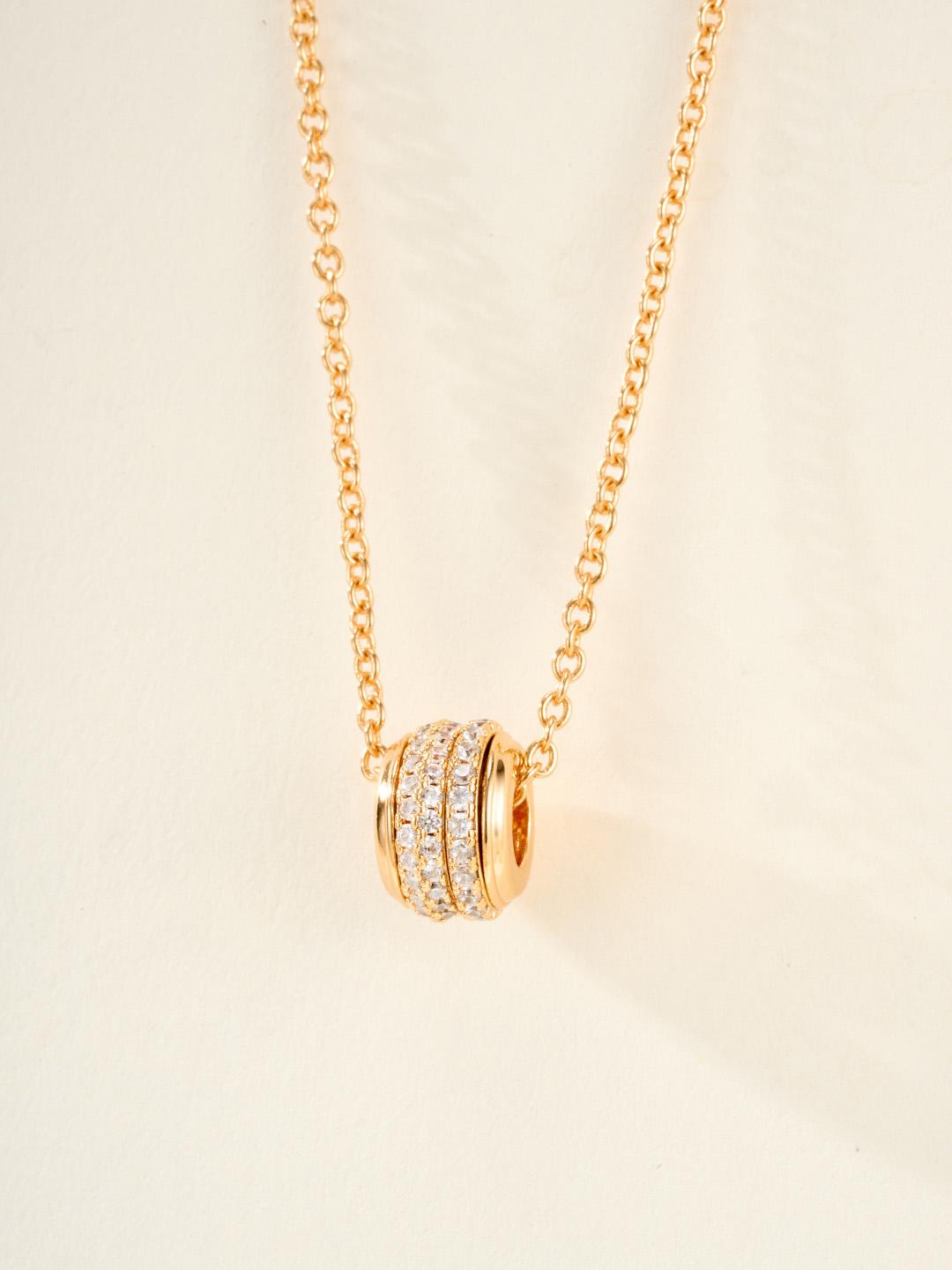 

Будьте в Удачі Кольє з Підвіскою з Повними Діамантами Діамант Високої Якості Розділення Кольору та Гальванопокриття Для Щоденного Вбрання Подарунок 40+5cm рожевий колір золота