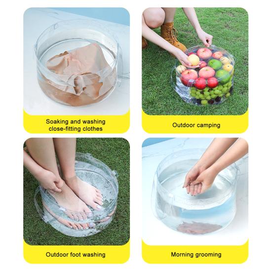 6.8/12L Foldable Water Bucket with Portable Handle Waterproof PVC Wash Basin Bag Multifunctional Outdoor Camping Fishing Collapsible Water Storage