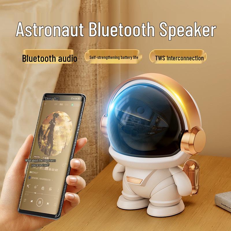 Astronaut Bluetooth Speaker: Portable Mini Subwoofer for Desktop & Outdoor Use