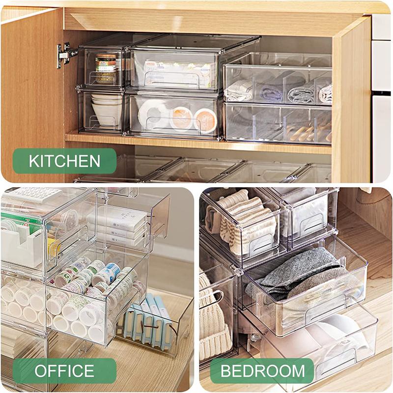 High Capacity Makeup Organizer Cosmetic Storage Box Acrylic Fridge Classification Pantry Cabinet with Drawers Organizer