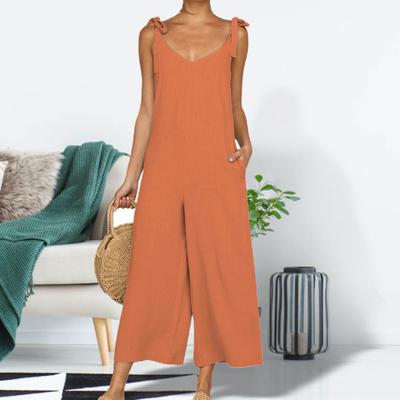 Frauen Overall V-ausschnitt Lose Fit All-match Krawatte Gürtel Design Strap Overall Streetwear