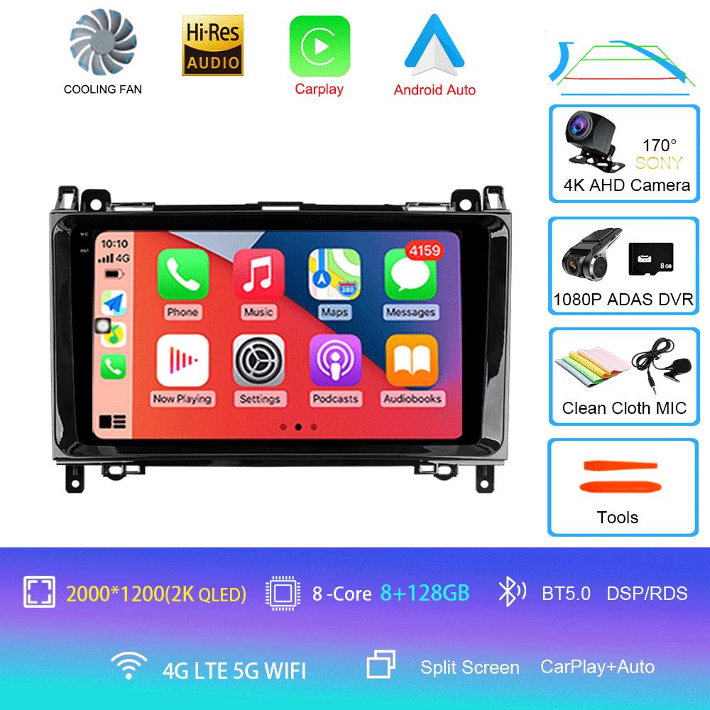 Radio auto Android 14 pentru Mercedes Benz B200 Sprinter W906 W639 AB Class W169 W245 Viano Vito Player Multimedia 2 Din Stereo DSP